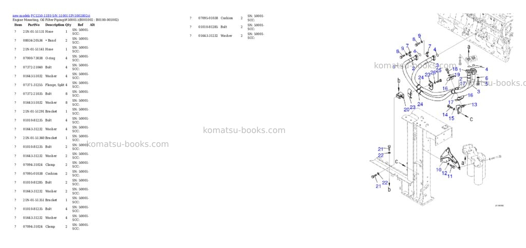Komatsu PC1250-11E0 S/N 51001-UP Parts catalog cover Page 2