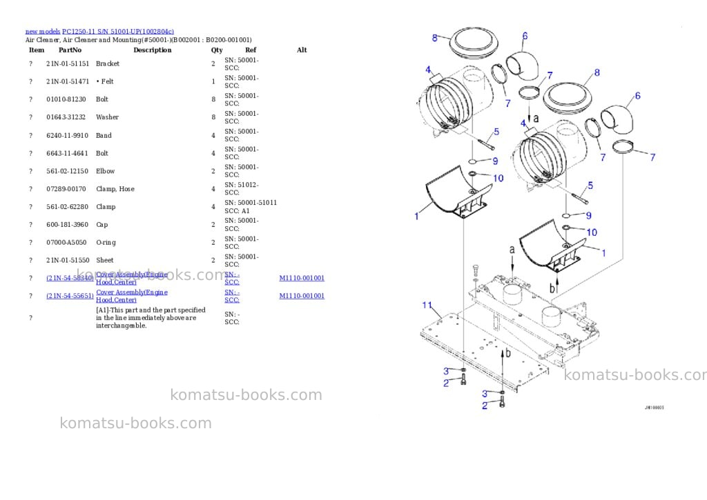 Komatsu PC1250-11 S/N 51001-UP Parts catalog cover Page 5