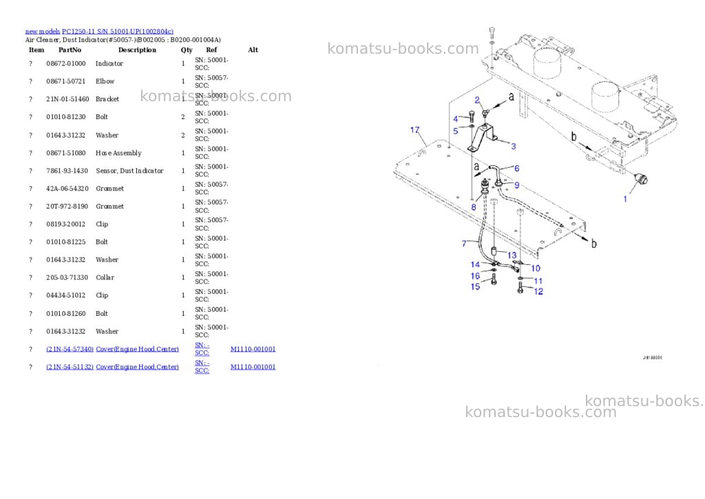 Komatsu PC1250-11 S/N 51001-UP Parts catalog cover Page 9