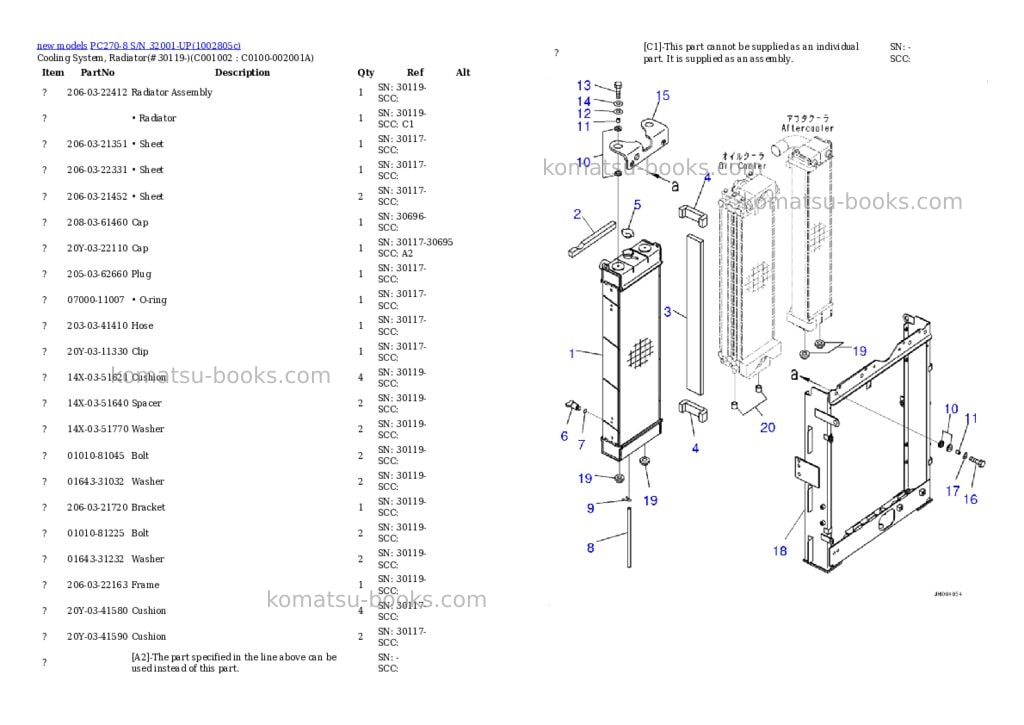 Komatsu PC270-8 S/N 32001-UP Parts catalog cover Page 4 Komatsu PC270-8 S/N 32001-UP Parts catalog cover Page 4