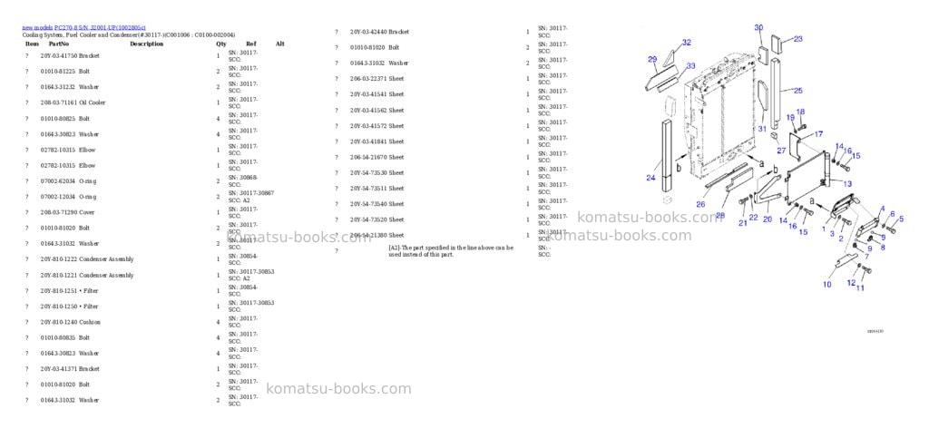 Komatsu PC270-8 S/N 32001-UP Parts catalog cover Page 8 Komatsu PC270-8 S/N 32001-UP Parts catalog cover Page 8
