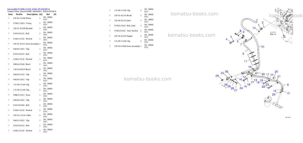 Komatsu PC290LC-8 S/N 32001-UP Parts catalog cover Page 7 Komatsu PC290LC-8 S/N 32001-UP Parts catalog cover Page 7