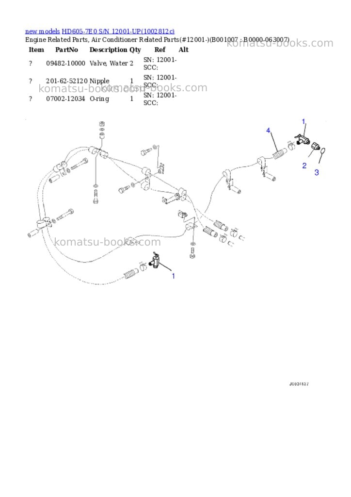 Komatsu HD605-7E0 S/N 12001-UP Parts catalog cover Page 7