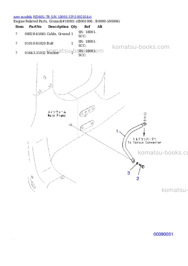Komatsu HD605-7R S/N 18001-UP Parts catalog cover Page 6 Komatsu HD605-7R S/N 18001-UP Parts catalog cover Page 6