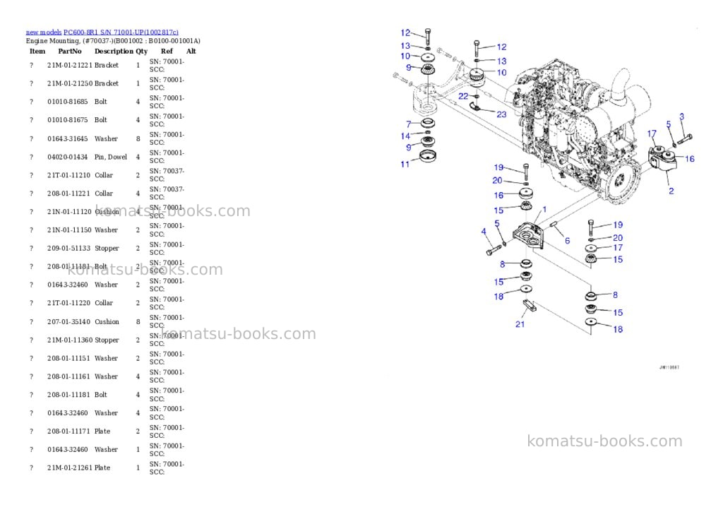 Komatsu PC600-8R1 S/N 71001-UP Parts catalog cover Page 2
