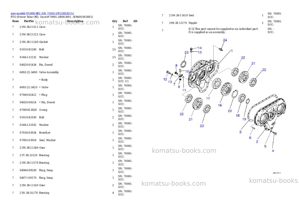 Komatsu PC600-8R1 S/N 71001-UP Parts catalog cover Page 4