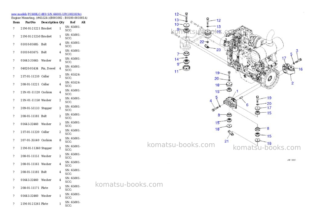 Komatsu PC600LC-8E0 S/N 66001-UP Parts catalog cover Page 2