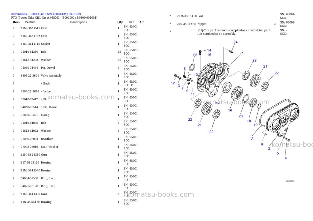 Komatsu PC600LC-8E0 S/N 66001-UP Parts catalog cover Page 4