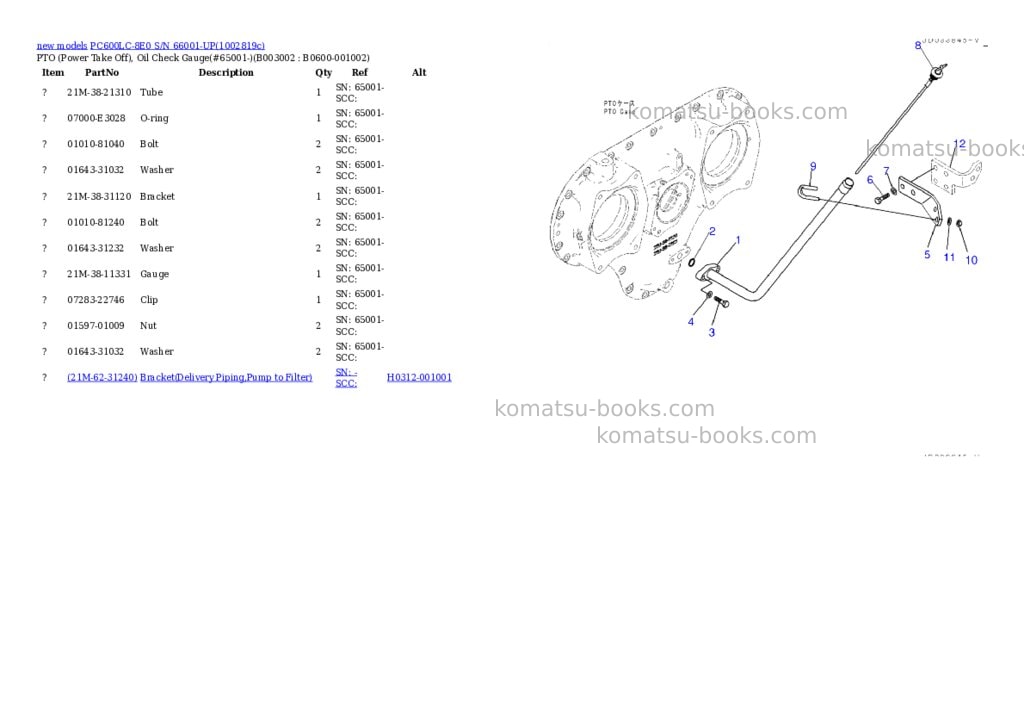 Komatsu PC600LC-8E0 S/N 66001-UP Parts catalog cover Page 5