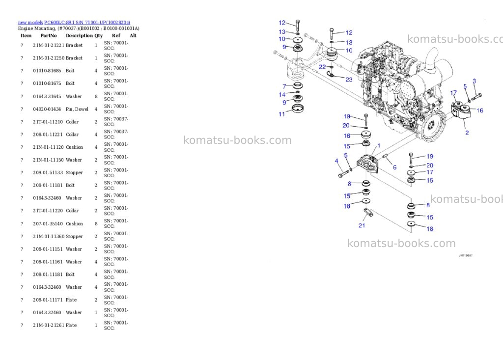 Komatsu PC600LC-8R1 S/N 71001-UP Parts catalog cover Page 2