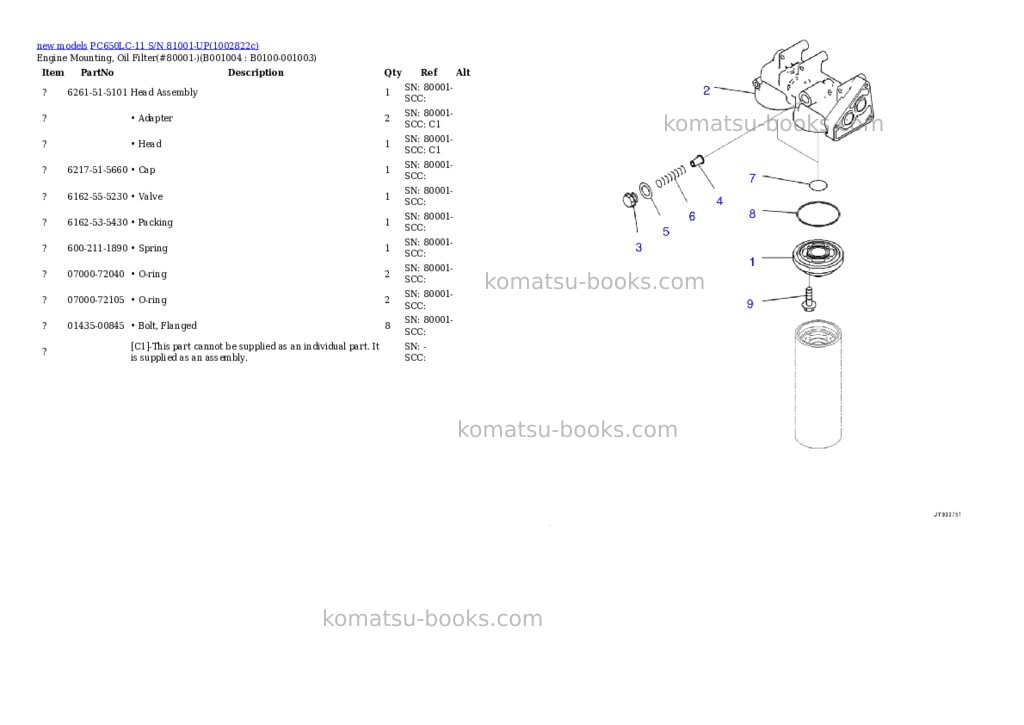 Komatsu PC650LC-11 S/N 81001-UP Parts catalog cover Page 4