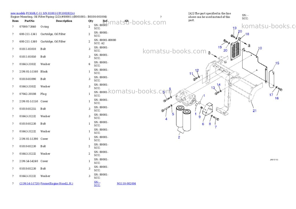 Komatsu PC650LC-11 S/N 81001-UP Parts catalog cover Page 5