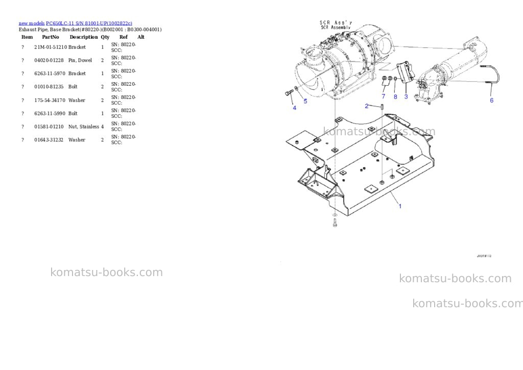 Komatsu PC650LC-11 S/N 81001-UP Parts catalog cover Page 7