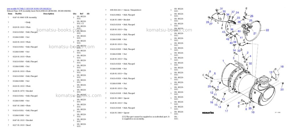 Komatsu PC700LC-11E0 S/N 81001-UP Parts catalog cover Page 10