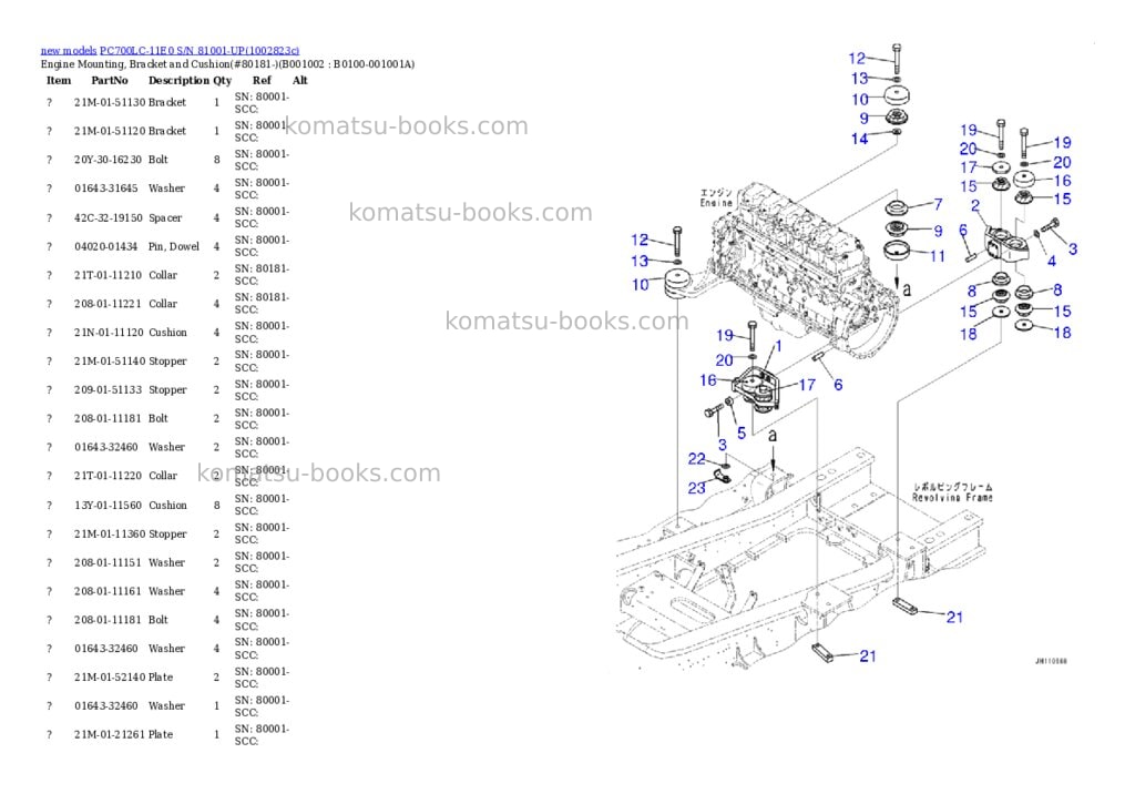 Komatsu PC700LC-11E0 S/N 81001-UP Parts catalog cover Page 2
