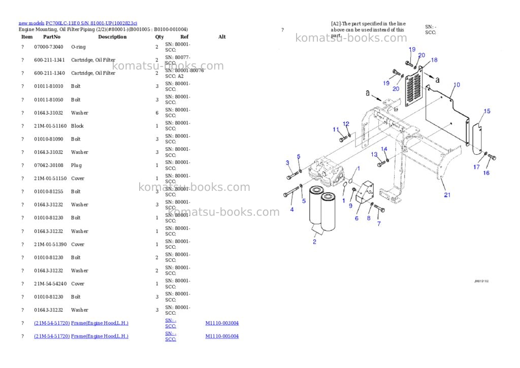 Komatsu PC700LC-11E0 S/N 81001-UP Parts catalog cover Page 5