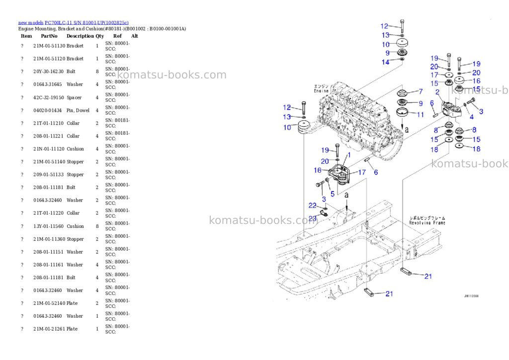 Komatsu PC700LC-11 S/N 81001-UP Parts catalog cover Page 2