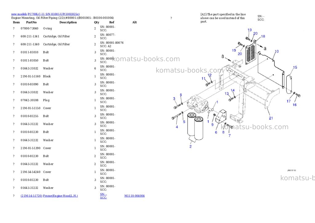 Komatsu PC700LC-11 S/N 81001-UP Parts catalog cover Page 5