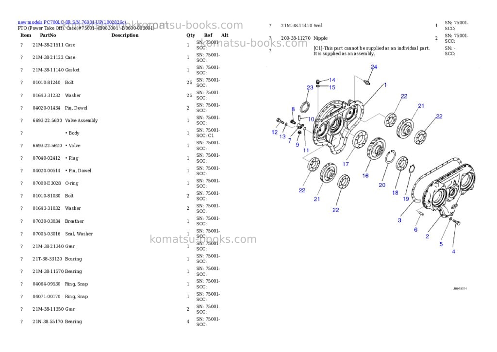 Komatsu PC700LC-8R S/N 76001-UP Parts catalog cover Page 4 Komatsu PC700LC-8R S/N 76001-UP Parts catalog cover Page 4