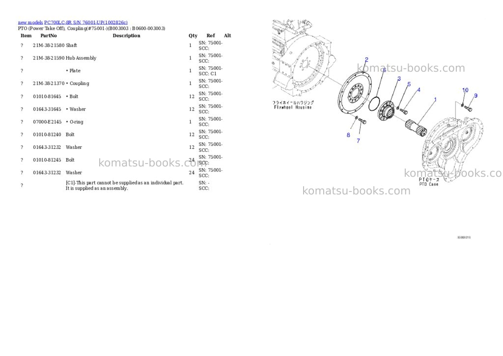 Komatsu PC700LC-8R S/N 76001-UP Parts catalog cover Page 6 Komatsu PC700LC-8R S/N 76001-UP Parts catalog cover Page 6