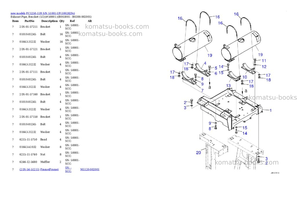 Komatsu PC1250-11R S/N 51001-UP Parts catalog cover Page 10