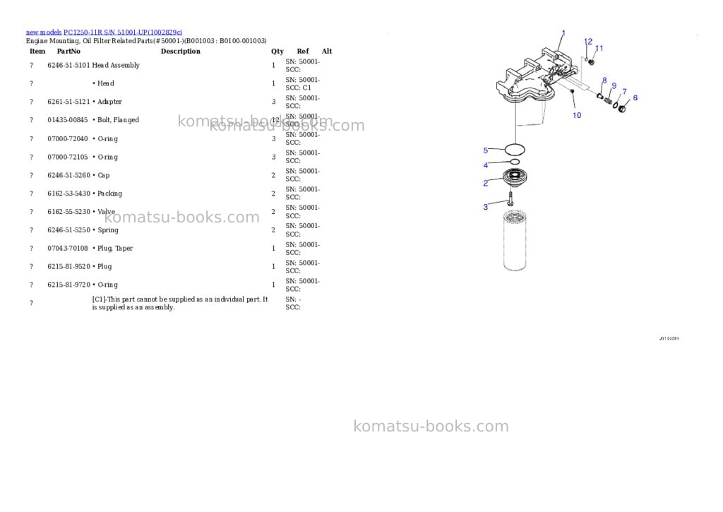 Komatsu PC1250-11R S/N 51001-UP Parts catalog cover Page 3