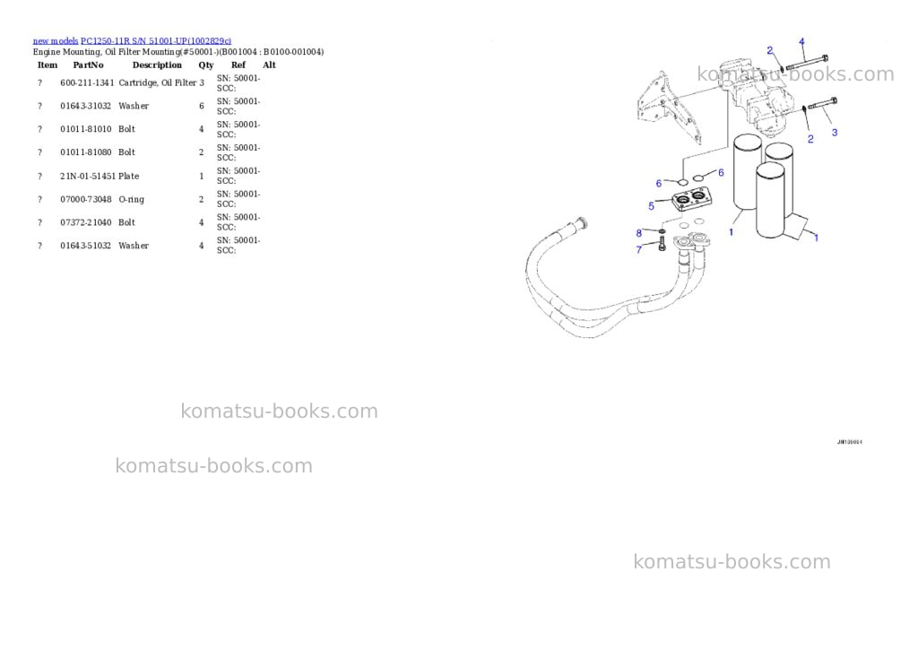Komatsu PC1250-11R S/N 51001-UP Parts catalog cover Page 4