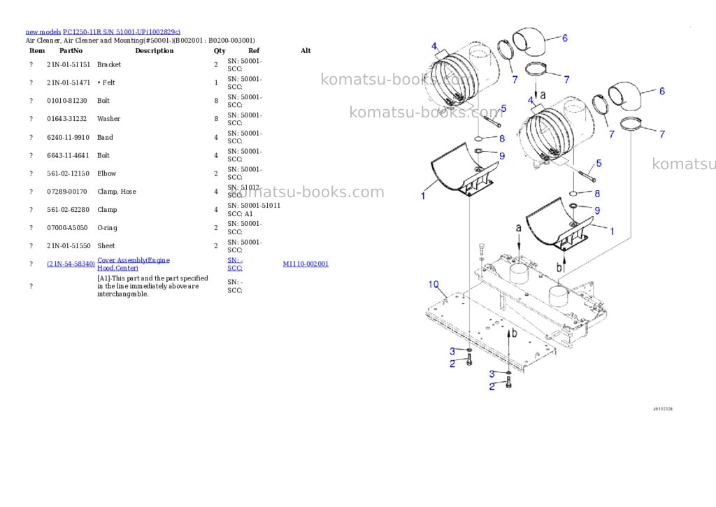 Komatsu PC1250-11R S/N 51001-UP Parts catalog cover Page 5