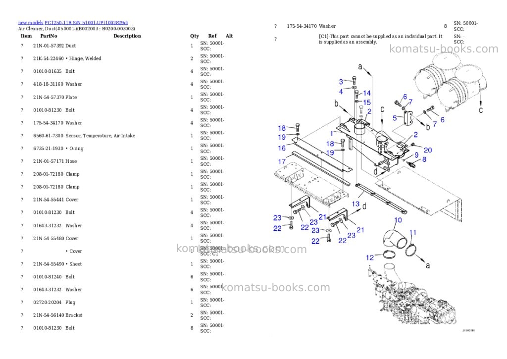 Komatsu PC1250-11R S/N 51001-UP Parts catalog cover Page 7