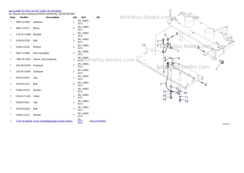 Komatsu PC1250-11R S/N 51001-UP Parts catalog cover Page 8