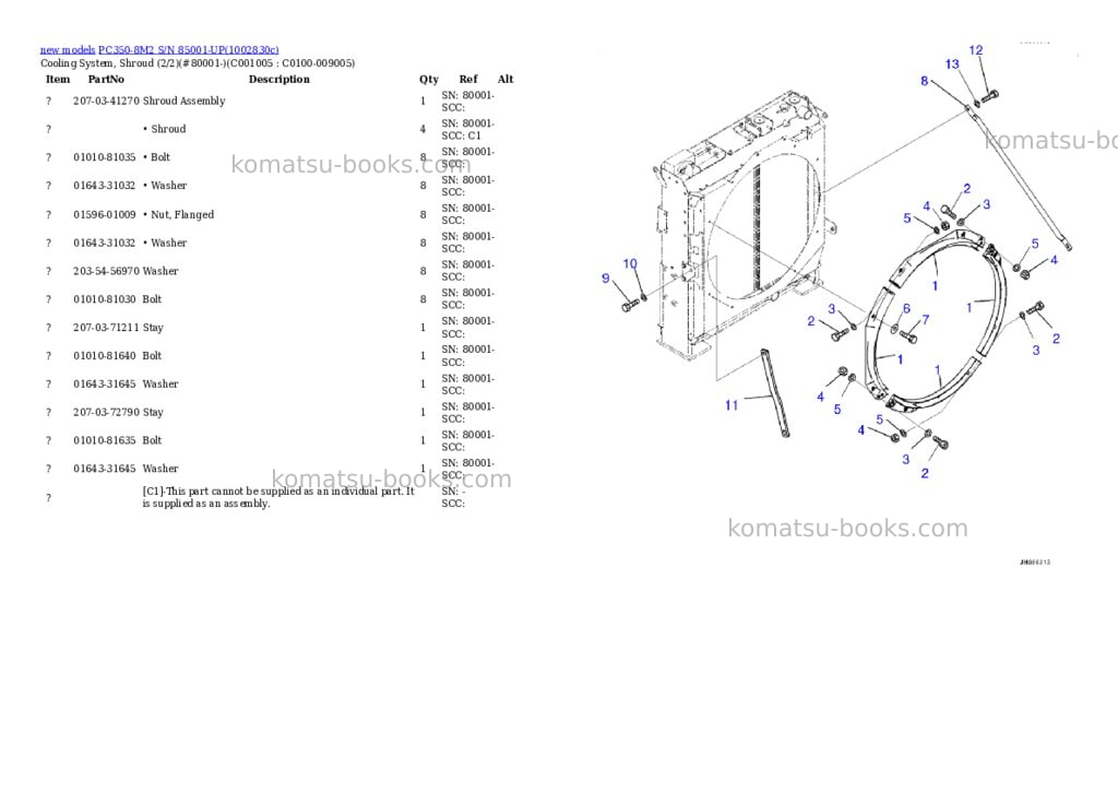 Komatsu PC350-8M2 S/N 85001-UP Parts catalog cover Page 10 Komatsu PC350-8M2 S/N 85001-UP Parts catalog cover Page 10