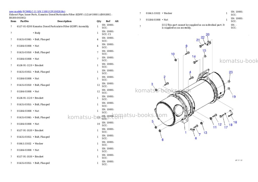Komatsu PC900LC-11 S/N 11001-UP Parts catalog cover Page 8 Komatsu PC900LC-11 S/N 11001-UP Parts catalog cover Page 8