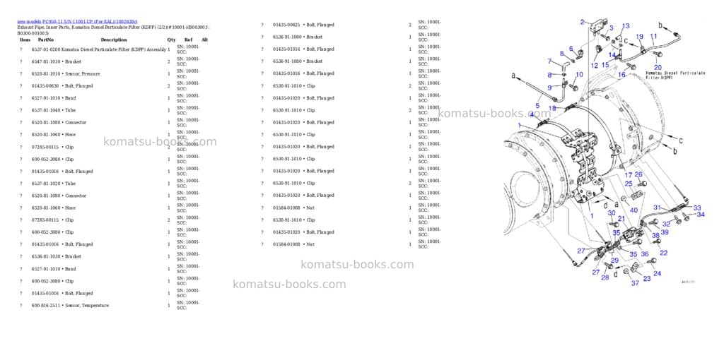 Komatsu PC950-11 S/N 11001-UP (For KAL) Parts catalog cover Page 9