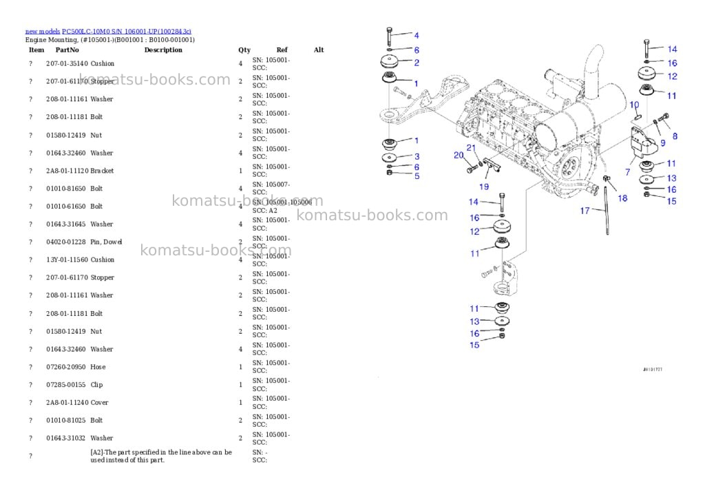 Komatsu PC500LC-10M0 S/N 106001-UP Parts catalog cover Komatsu PC500LC-10M0 S/N 106001-UP Parts catalog cover