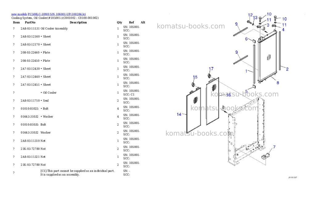 Komatsu PC500LC-10M0 S/N 106001-UP Parts catalog cover Page 8 Komatsu PC500LC-10M0 S/N 106001-UP Parts catalog cover Page 8