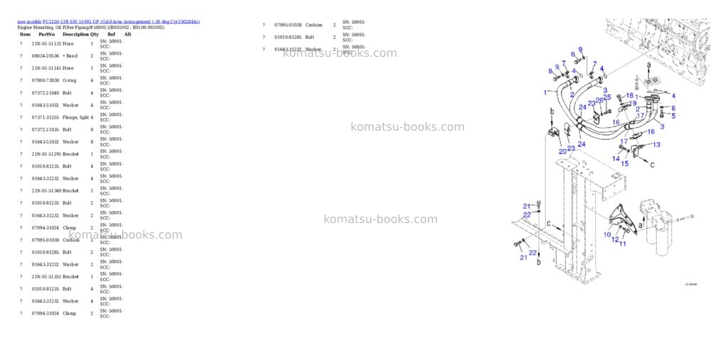 Komatsu PC1250-11R S/N 51001-UP (Cold Area Arrangement (-30 deg C)) Parts catalog cover Page 2 Komatsu PC1250-11R S/N 51001-UP (Cold Area Arrangement (-30 deg C)) Parts catalog cover Page 2