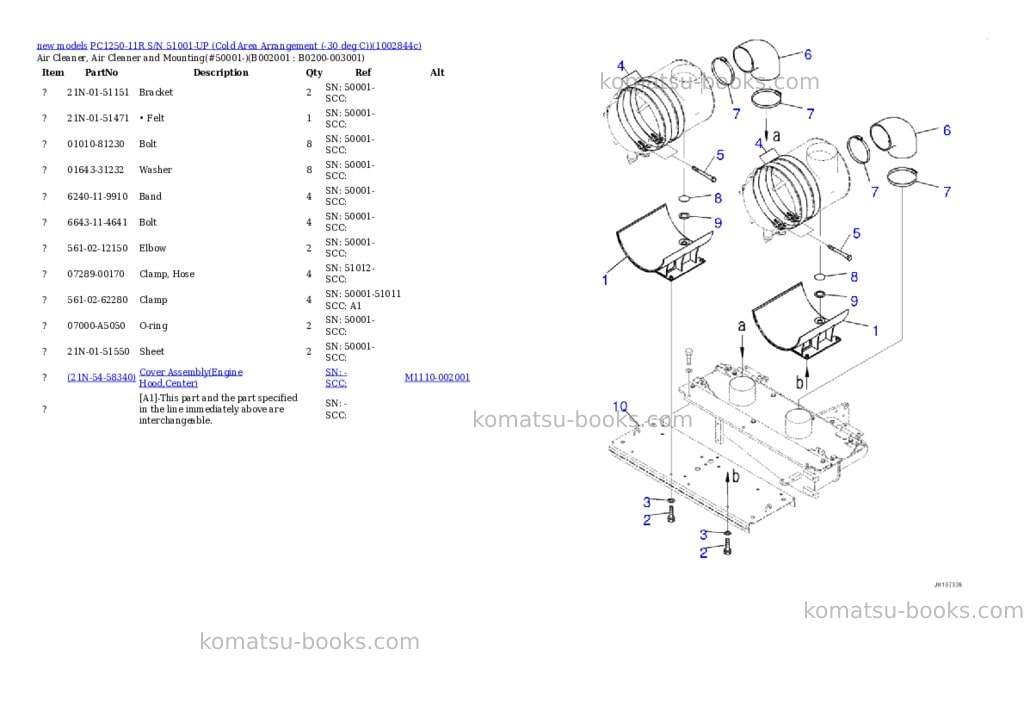 Komatsu PC1250-11R S/N 51001-UP (Cold Area Arrangement (-30 deg C)) Parts catalog cover Page 5 Komatsu PC1250-11R S/N 51001-UP (Cold Area Arrangement (-30 deg C)) Parts catalog cover Page 5