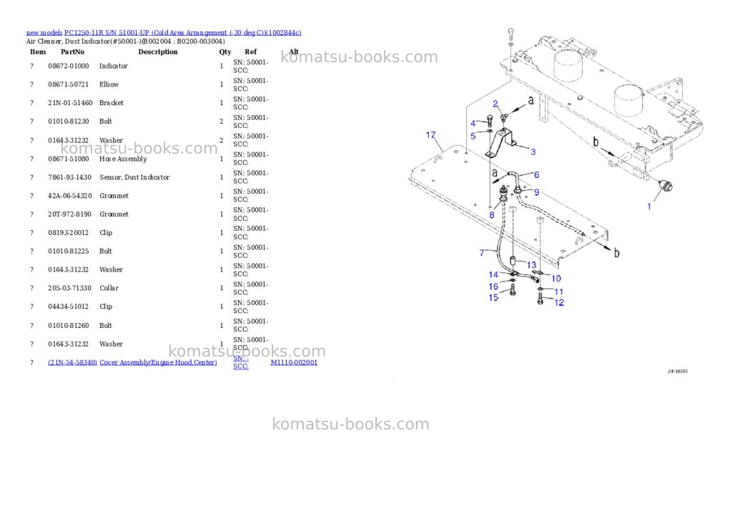 Komatsu PC1250-11R S/N 51001-UP (Cold Area Arrangement (-30 deg C)) Parts catalog cover Page 8 Komatsu PC1250-11R S/N 51001-UP (Cold Area Arrangement (-30 deg C)) Parts catalog cover Page 8