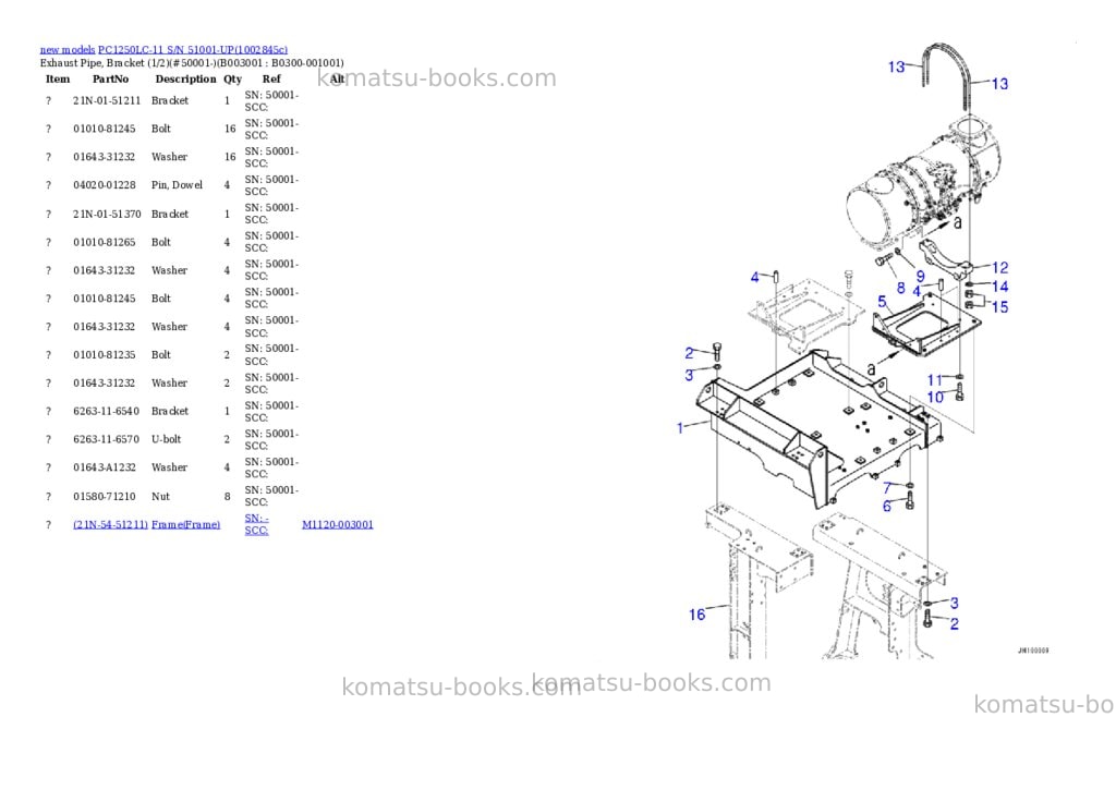 Komatsu PC1250LC-11 S/N 51001-UP Parts catalog cover Page 10
