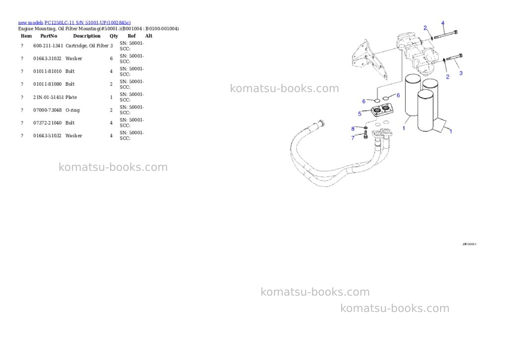 Komatsu PC1250LC-11 S/N 51001-UP Parts catalog cover Page 4