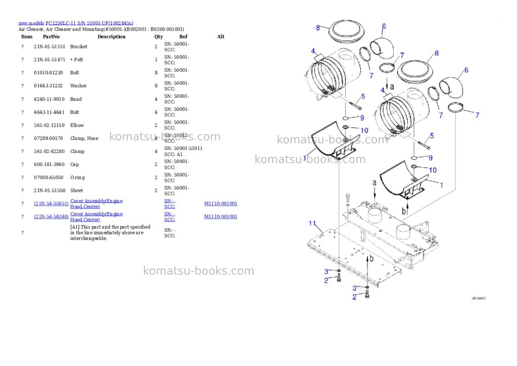 Komatsu PC1250LC-11 S/N 51001-UP Parts catalog cover Page 5