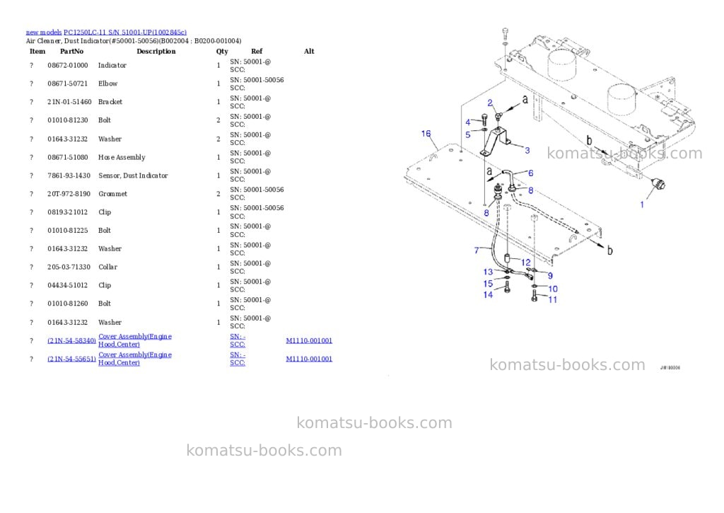 Komatsu PC1250LC-11 S/N 51001-UP Parts catalog cover Page 8