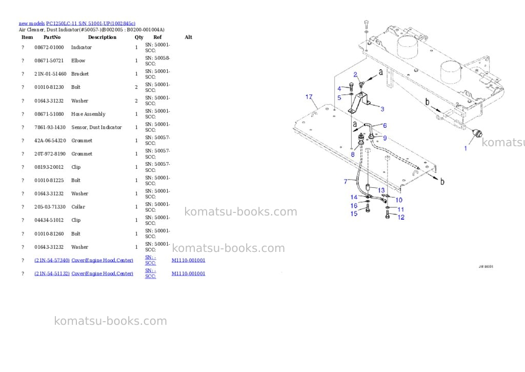 Komatsu PC1250LC-11 S/N 51001-UP Parts catalog cover Page 9