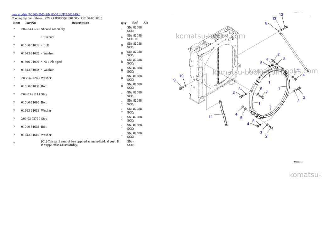 Komatsu PC300-8M0 S/N 85001-UP Parts catalog cover Page 7 Komatsu PC300-8M0 S/N 85001-UP Parts catalog cover Page 7