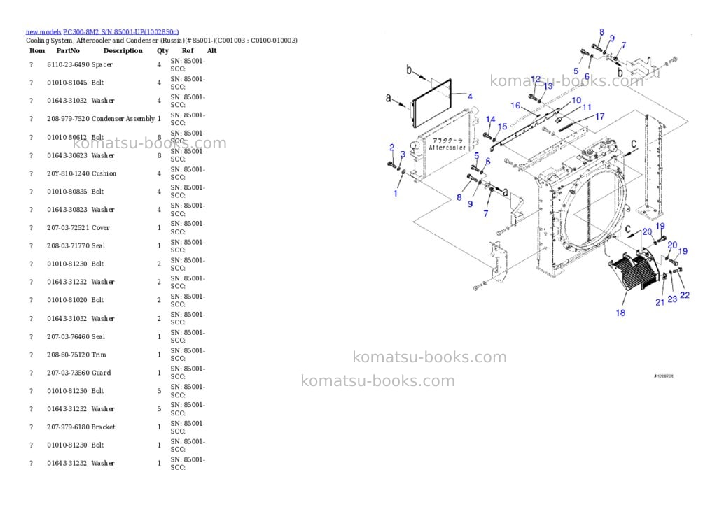 Komatsu PC300-8M2 S/N 85001-UP Parts catalog cover Page 8 Komatsu PC300-8M2 S/N 85001-UP Parts catalog cover Page 8