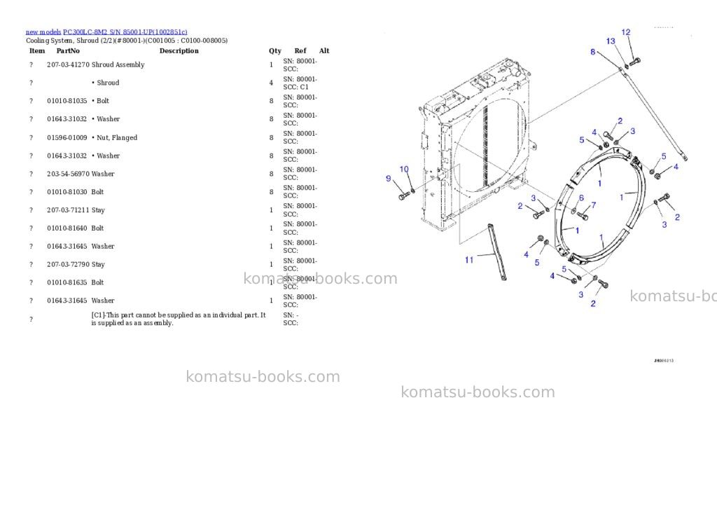 Komatsu PC300LC-8M2 S/N 85001-UP Parts catalog cover Page 10