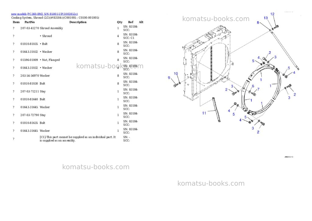 Komatsu PC360-8M2 S/N 85001-UP Parts catalog cover Page 10 Komatsu PC360-8M2 S/N 85001-UP Parts catalog cover Page 10