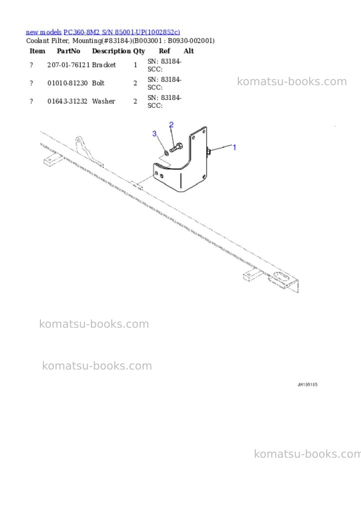 Komatsu PC360-8M2 S/N 85001-UP Parts catalog cover Page 3 Komatsu PC360-8M2 S/N 85001-UP Parts catalog cover Page 3
