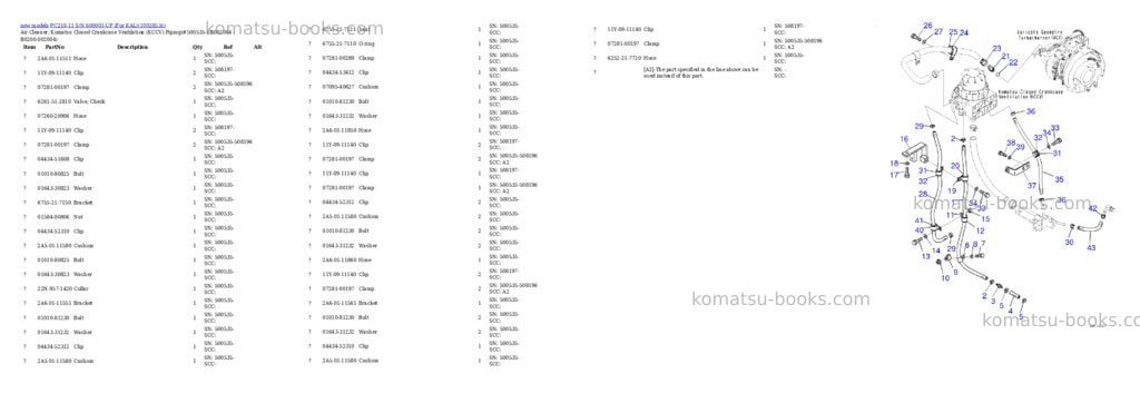 Komatsu PC210-11 S/N 600001-UP (For KAL) Parts catalog cover Page 5 Komatsu PC210-11 S/N 600001-UP (For KAL) Parts catalog cover Page 5