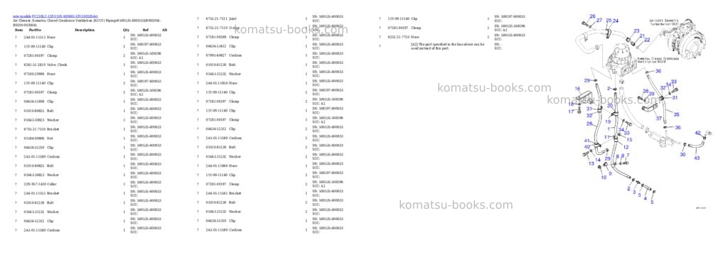 Komatsu PC210LC-11E0 S/N 600001-UP Parts catalog cover Page 5 Komatsu PC210LC-11E0 S/N 600001-UP Parts catalog cover Page 5